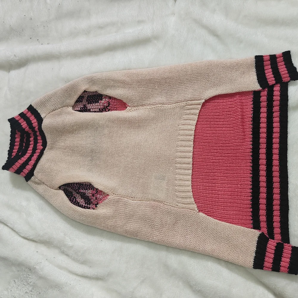 Vibrant Pink & Black 'Boss Lady' Knit Dog Sweater - Picture 4 of 5